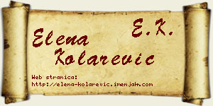 Elena Kolarević vizit kartica